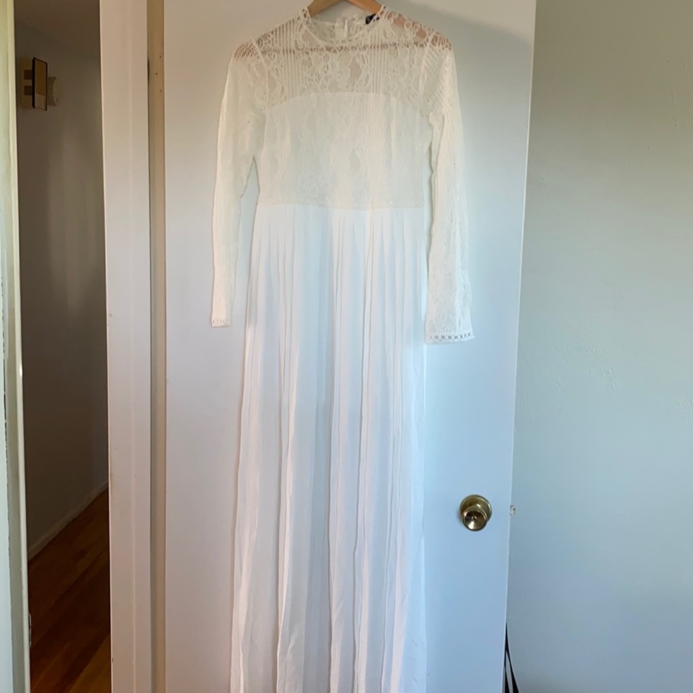Maxi white long sleeve dress from Shein (size medium)